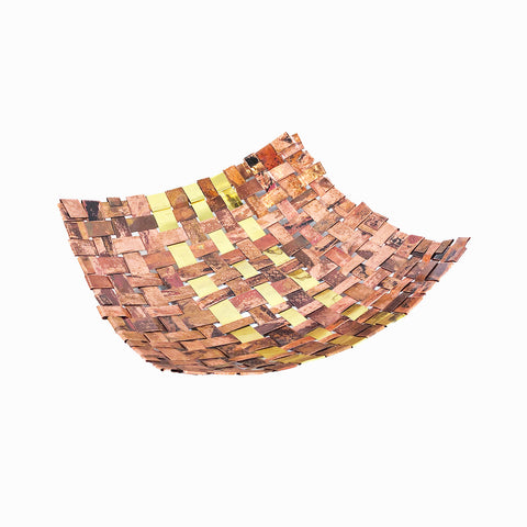 Copper Basket w/Brass 9X9X2