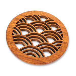 Trivet Japanese Wave Red Zebra Wood