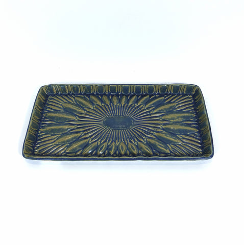 Blue & Brown Rectangle Plate