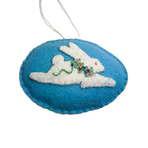 Beaded Hopping Bunny Blue