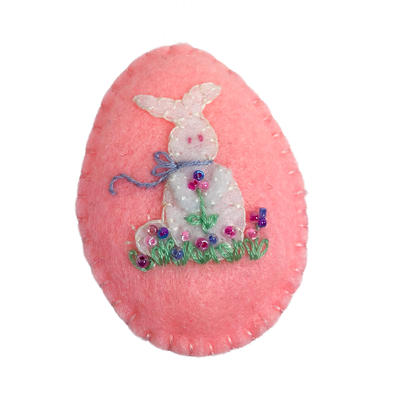 Beaded Hopping Bunny Pink