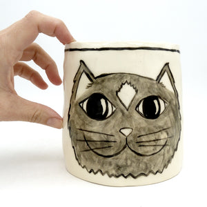 Grey Cat Vase