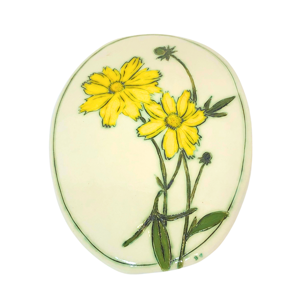 Oval Wall Piece, Coreopsis 8.5 X 6