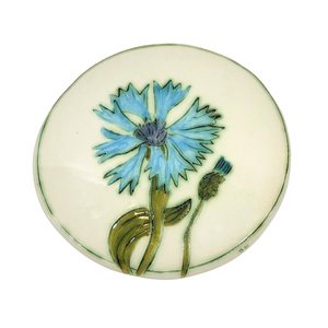 Small Wall Buttton Blue Cornflower 6"