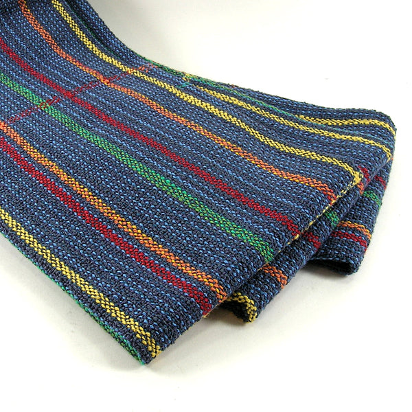 Cotton Hand Towel Blue w/ Multi Stripe