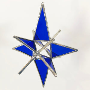 Small 3-D Star Ornament Blue