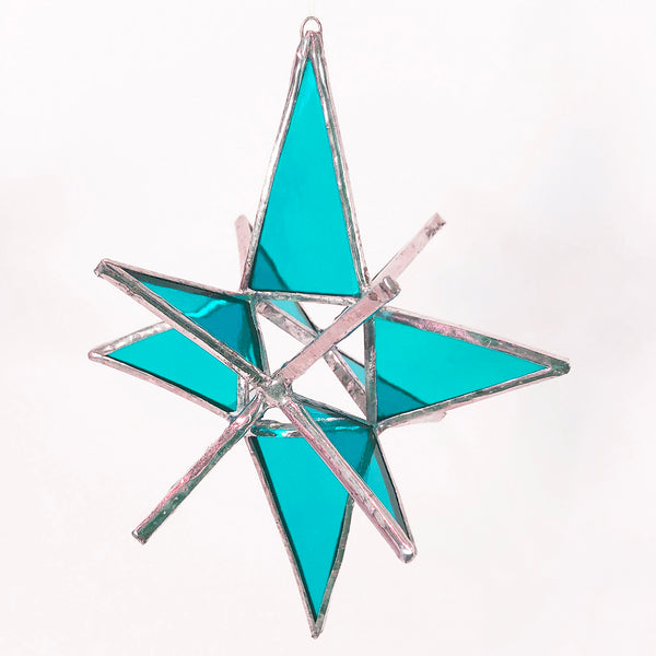 Small 3-D Star Ornament Teal