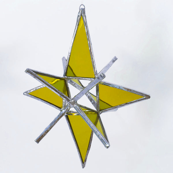 Small 3-D Star Ornament Yellow