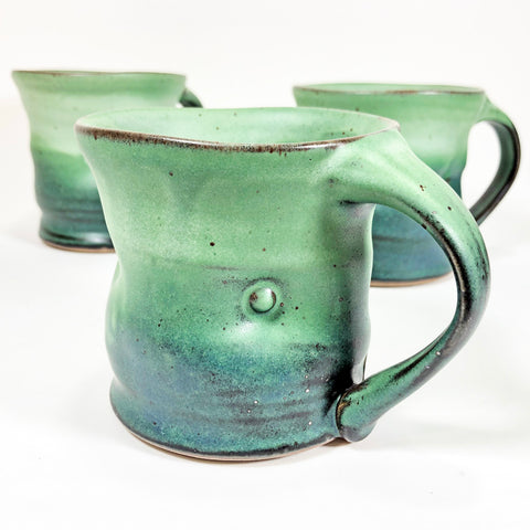 Green Dented Mug