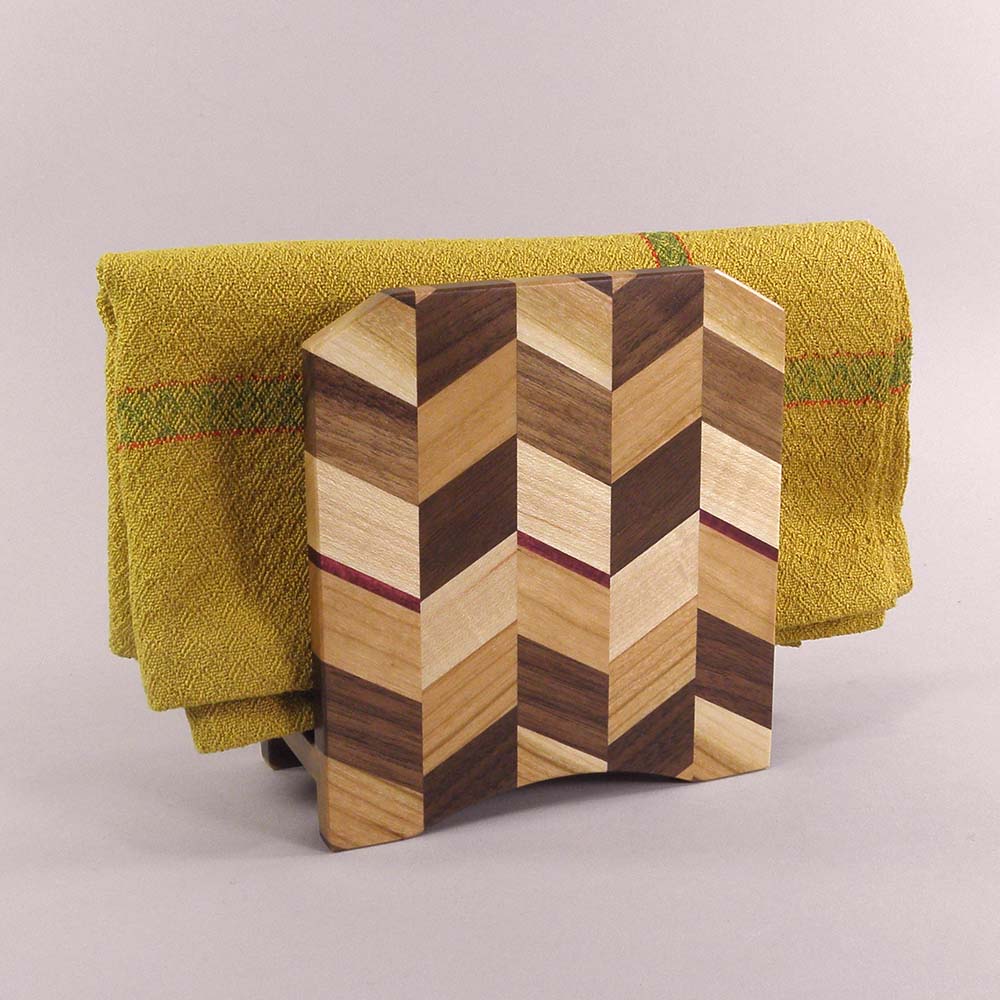 Checkered Wooden Napkin Holder