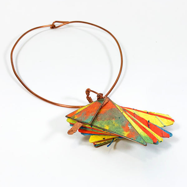 Bright Paper & Copper Necklace