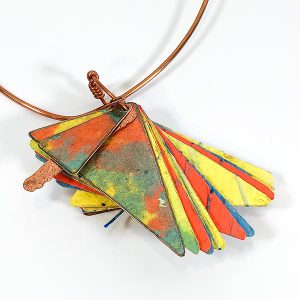 Bright Paper & Copper Necklace