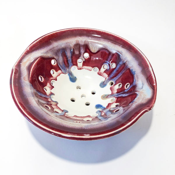 Berry Bowl & Saucer Red White & Blue