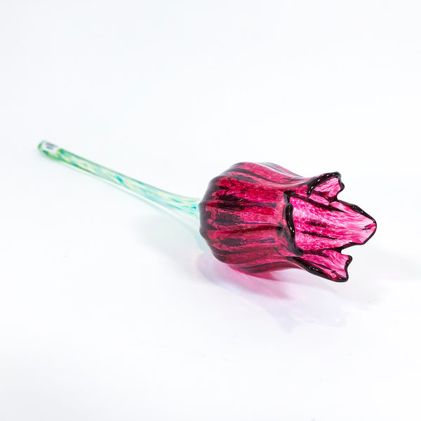 Dark Pink Glass Tulip