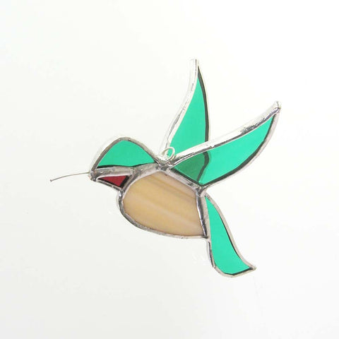 3-D Glass Hummingbird