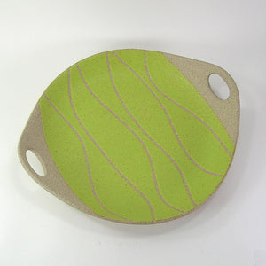 Round Handled Plate 12X11X2, Lime