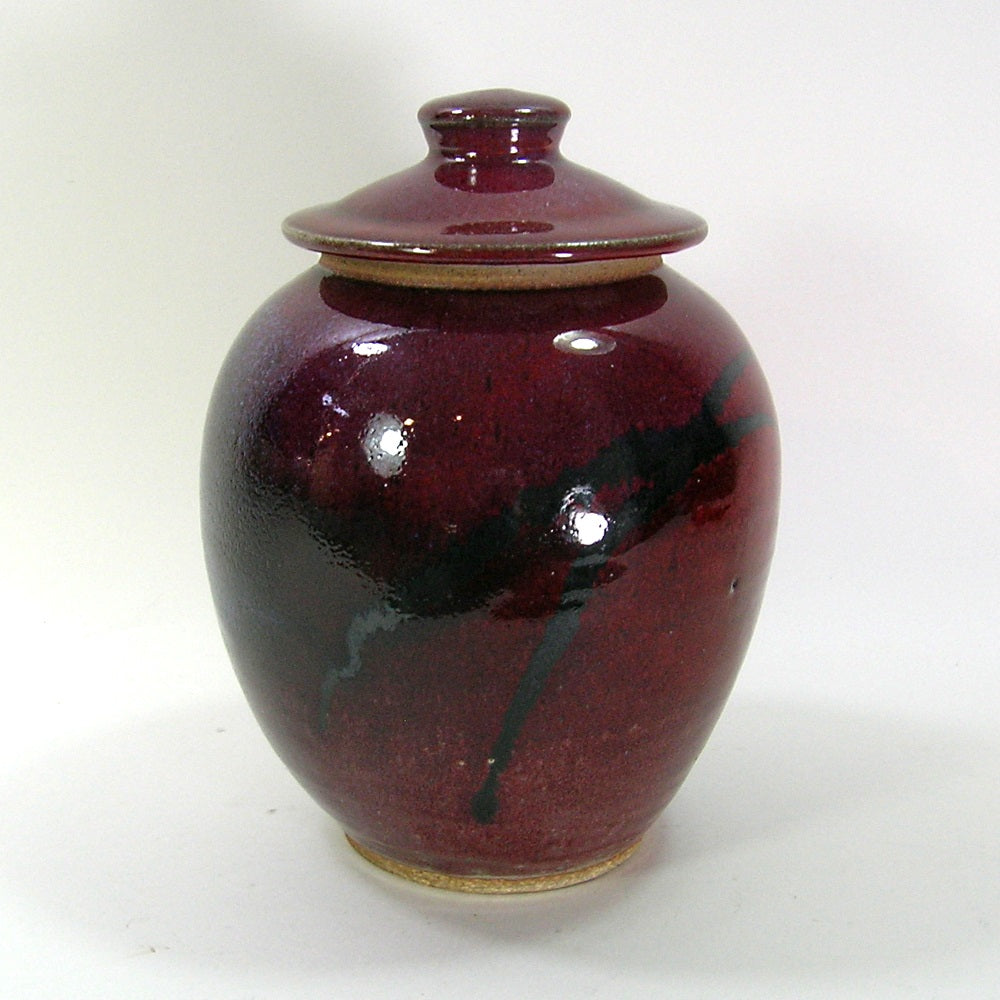 Red Clay Pottery Cookie Lidded Pot Jar