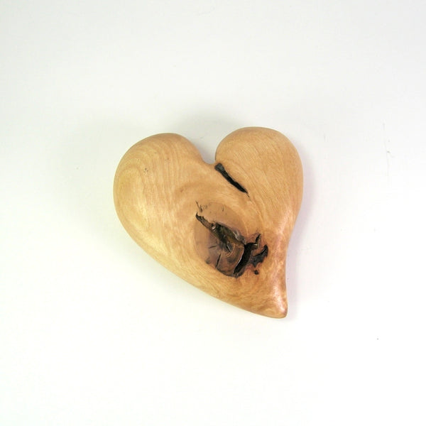 Turquoise and Maple Carved Pocket Heart
