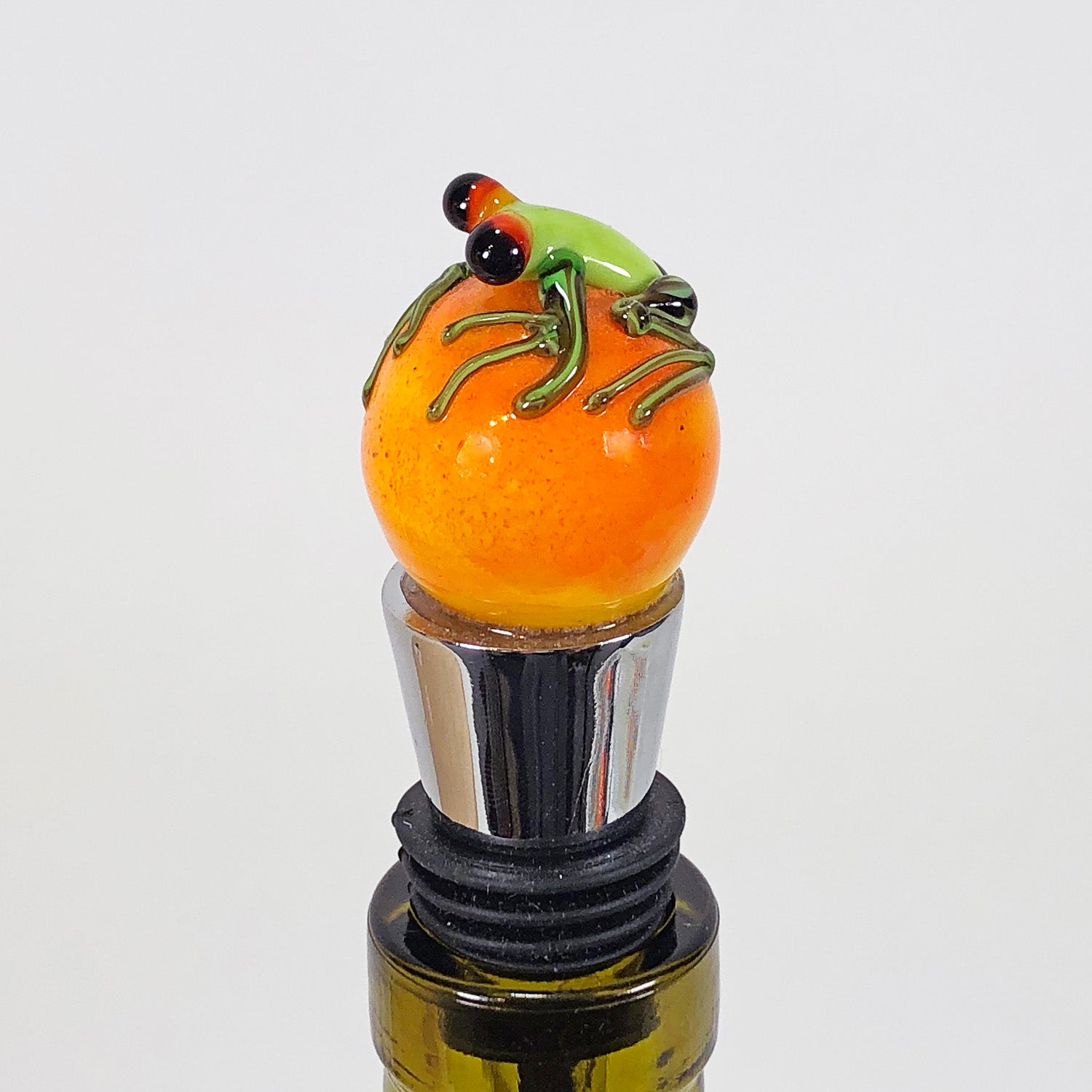 Orange Frog Bottle Stopper