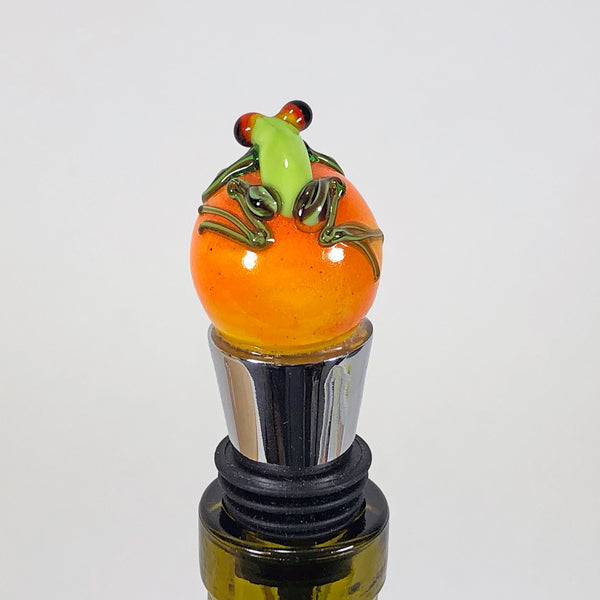 Orange Frog Bottle Stopper