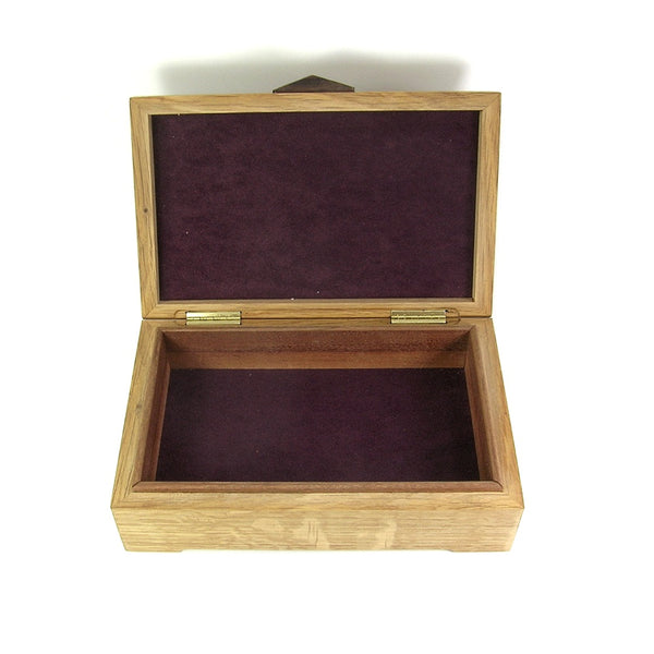 Oak Mission Style Wooden Box w/ Inlay