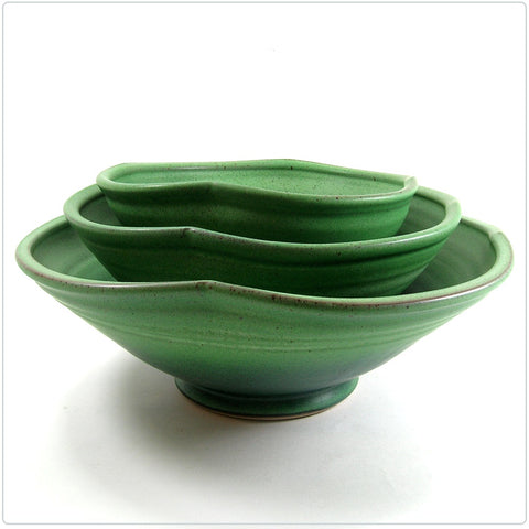 Green Large Flower Bowl