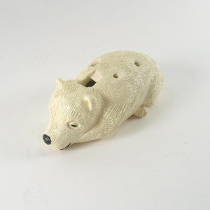 Sleeping Polar Bear Clay Flute