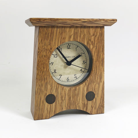 Nut Brown Wooden Clock 6X5X2.5"