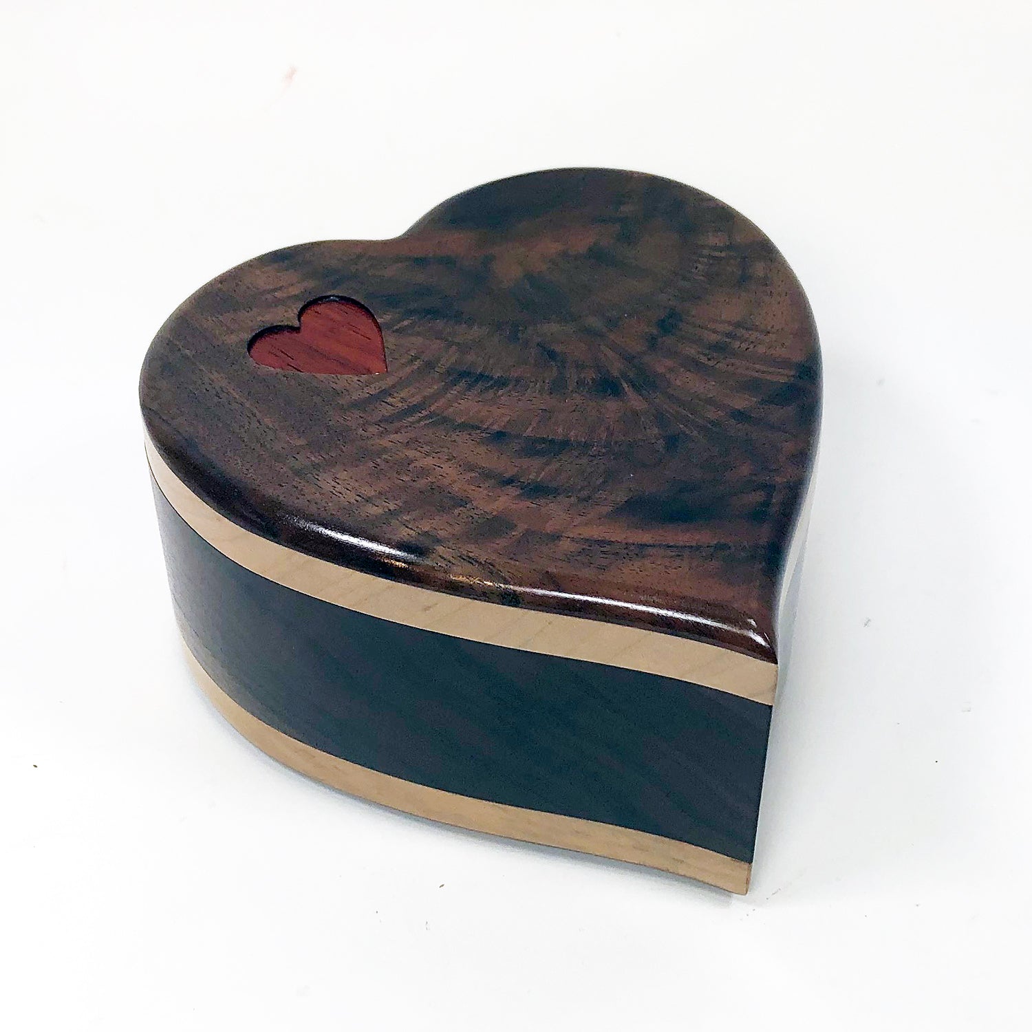 Walnut, Maple & Padauk Heart Box