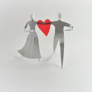 Dancing Couple Sculpture With Heart