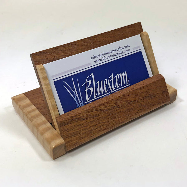 Mahogany & Maple Business Card Holder