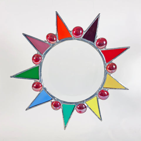 Stained Glass Sun With Dots 4"