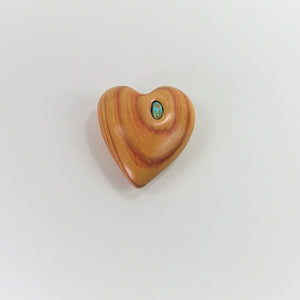 Pocket Heart Turquoise and Tulip Wood