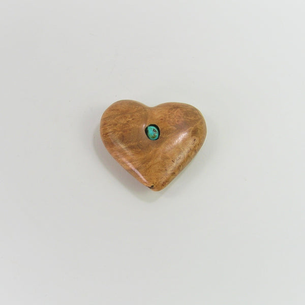 Pocket Heart Maple Burl & Turquoise