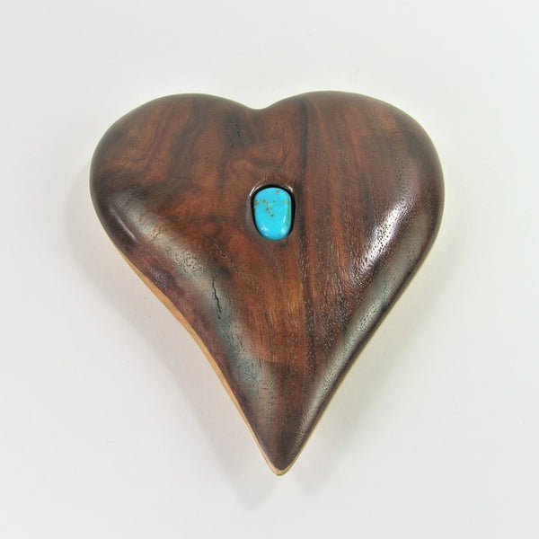 Pocket Heart Walnut & Maple W/ Turquoise