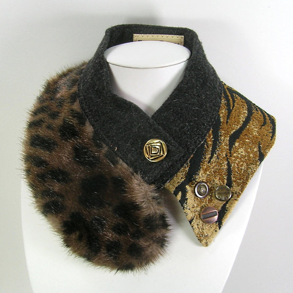 Cowl Collar of Coats Leopard & Zebra
