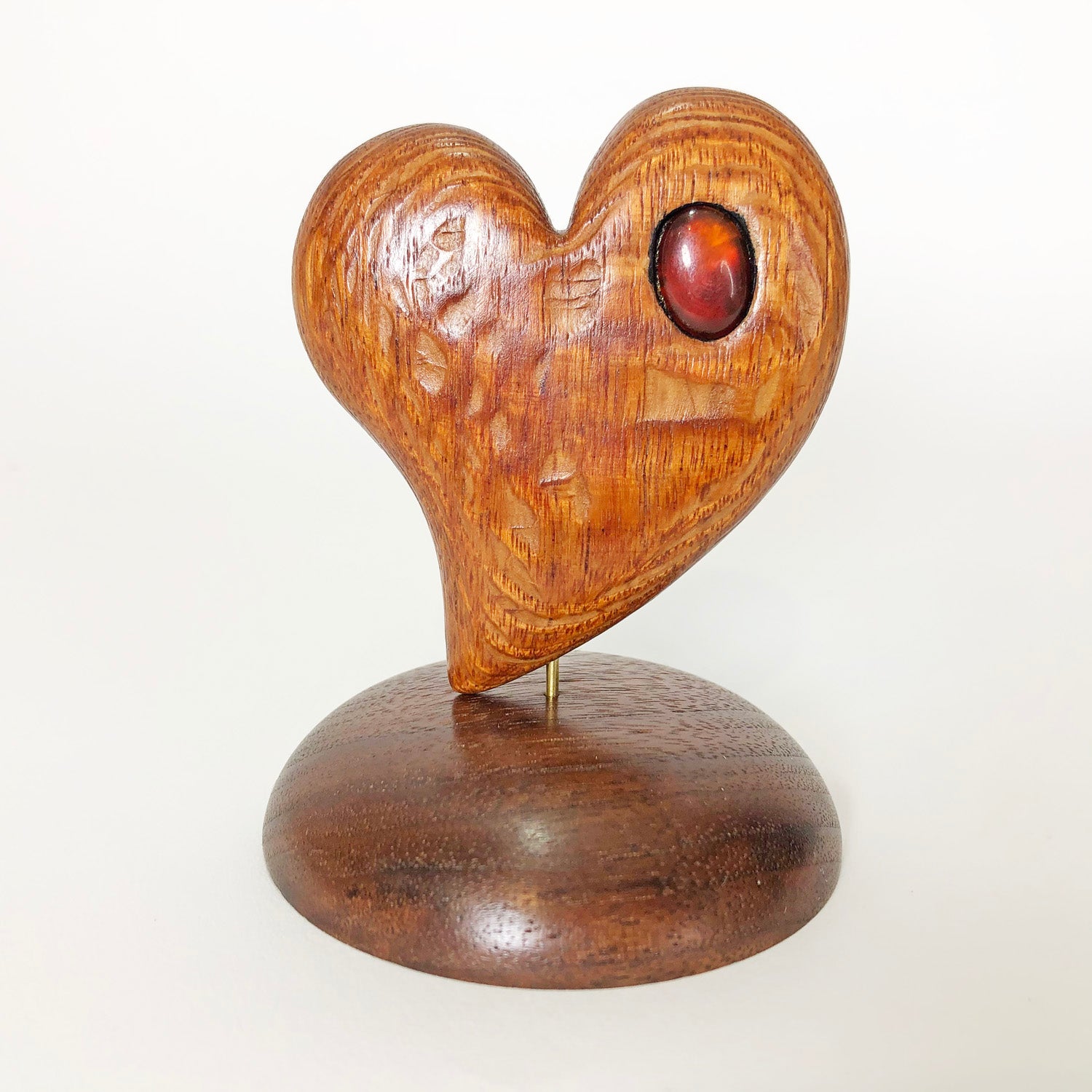 Walnut & Lacewood Heart Sculpture