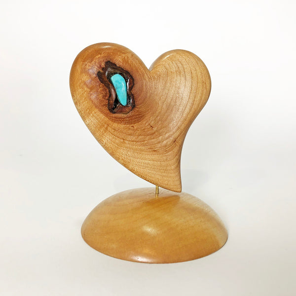 Turquoise & Tiger's Eye Heart Sculpture