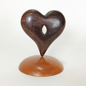 Cherry & Walnut Heart Sculpture