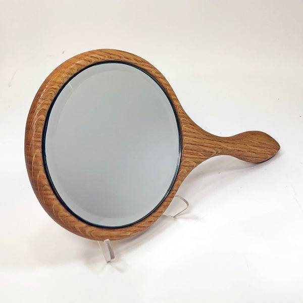 Red Oak Wooden Hand Mirror