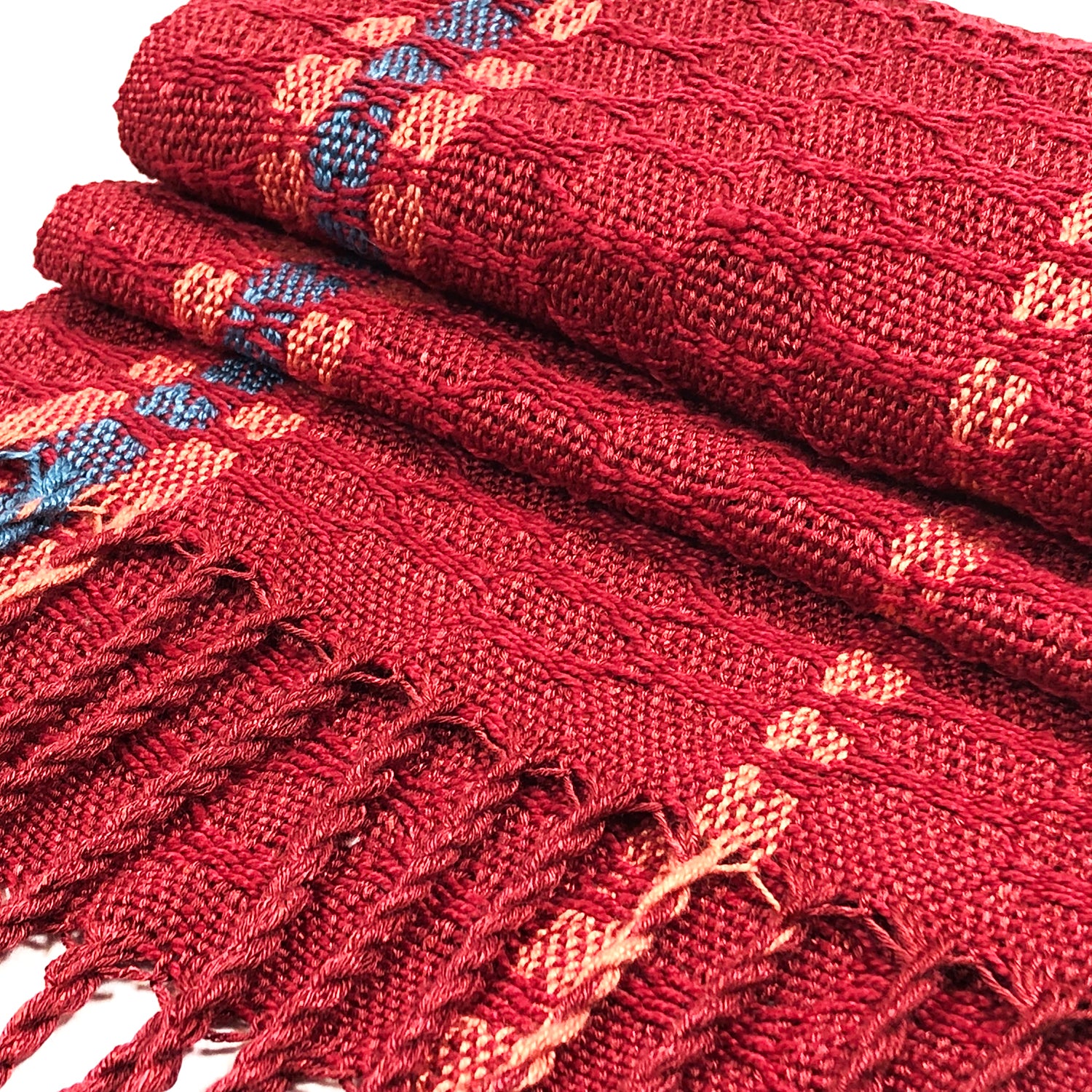 Red Cotton & Rayon Scarf