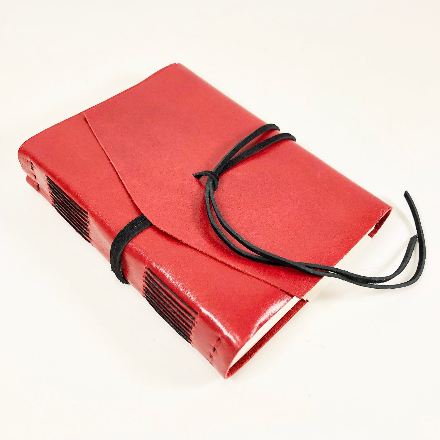 Red Leather Small Lined Field Journal