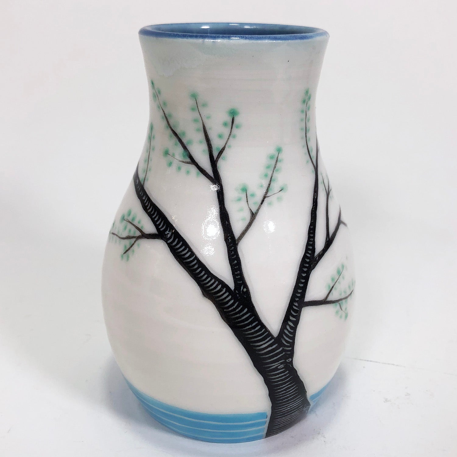 Tree & River Ceramic Flower Vase