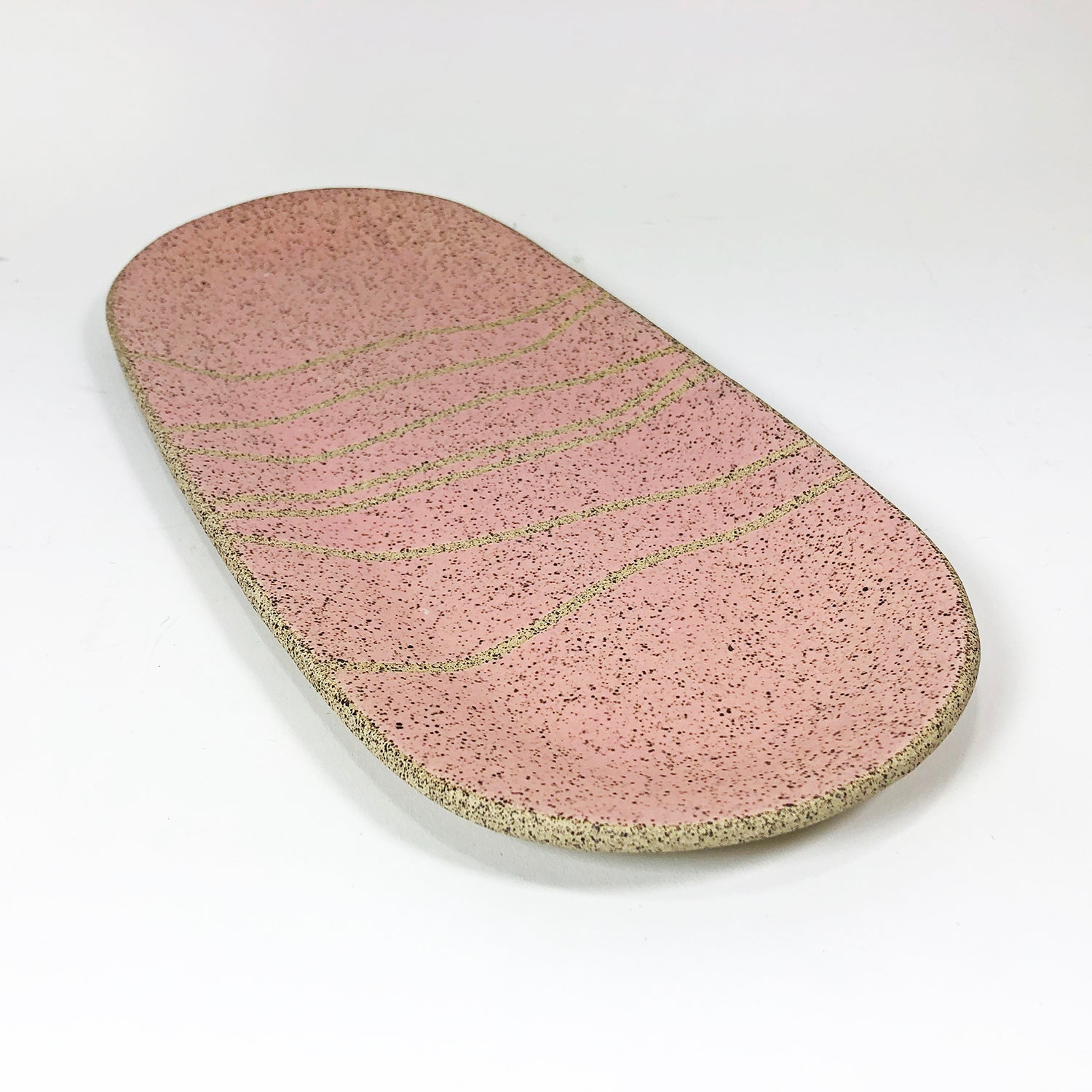 Pink Oval Tray 12X6"