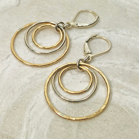 Gold Filled Hoops Earrings 1x2 Inches