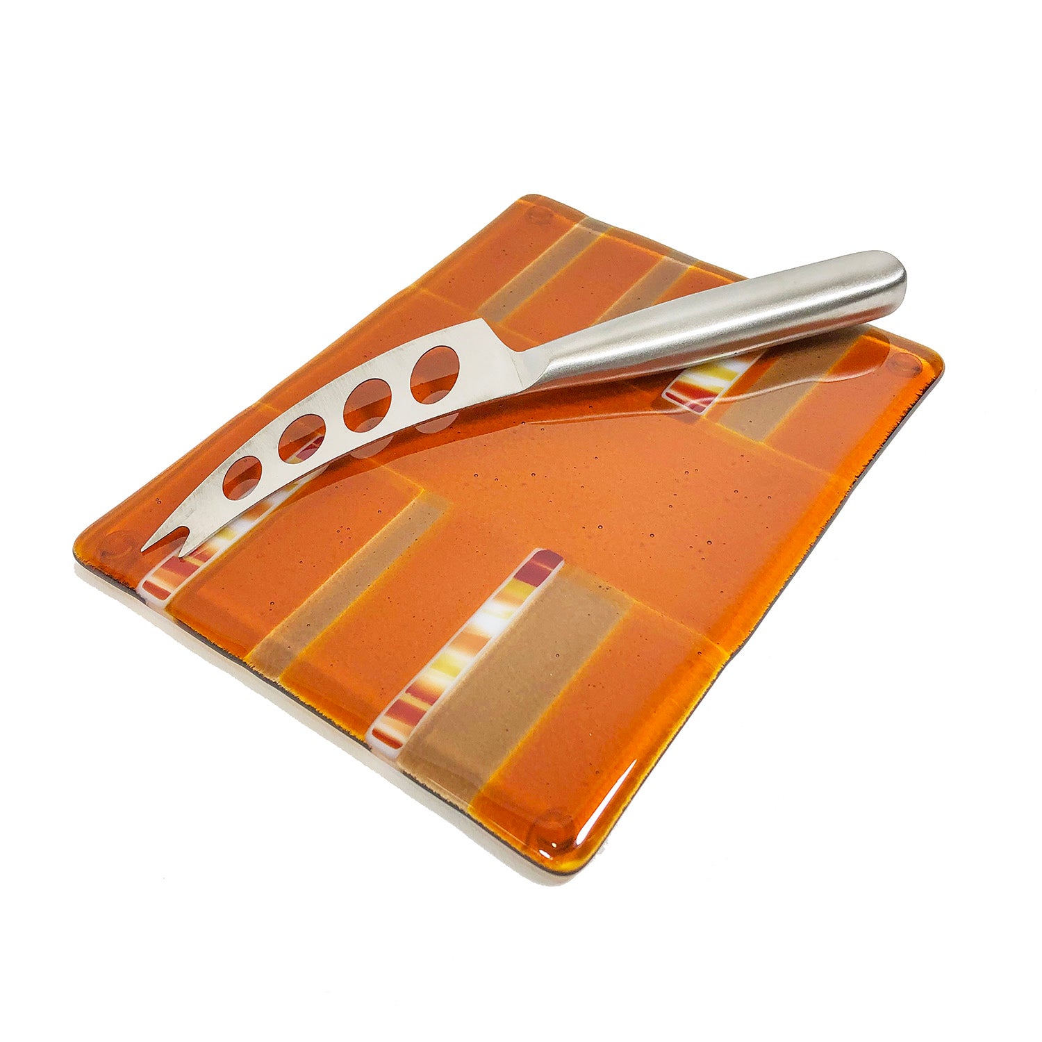 6X8 Orange Cheese Tray w/Knife