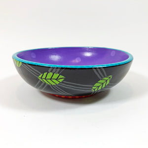Leaves 6 Inch Painted Bowl