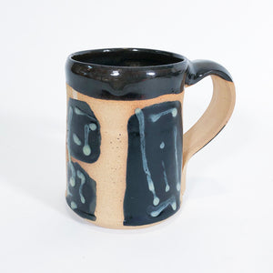 Med. Blue Squares Mug w/ Black Interior