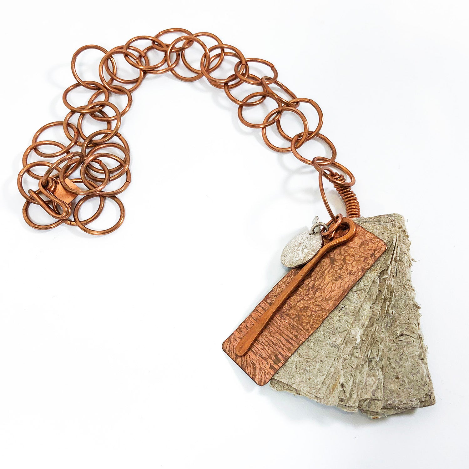 Copper Booklet Pendant Necklace