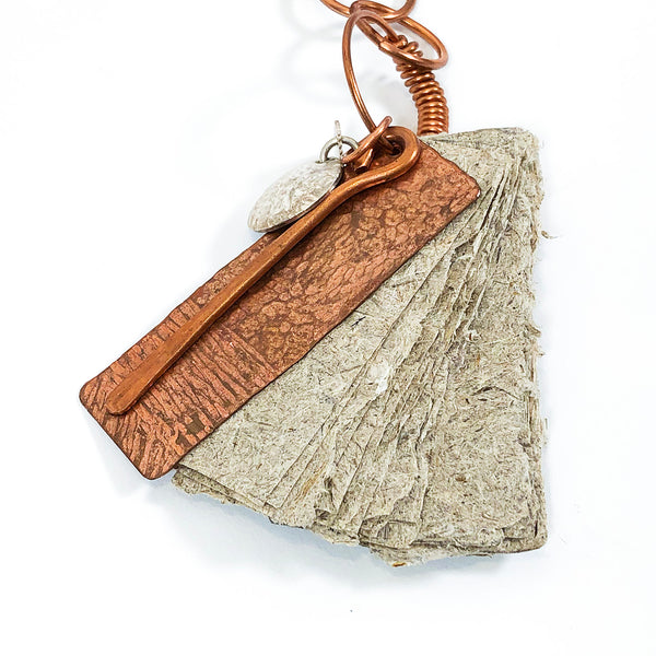 Copper Booklet Pendant Necklace